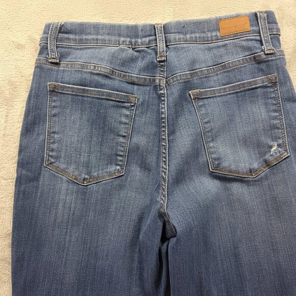 Judy Blue Jeans Womens 9/29 Blue Boyfriend Fit Stretch Distressed Pull On - Picture 3 of 12